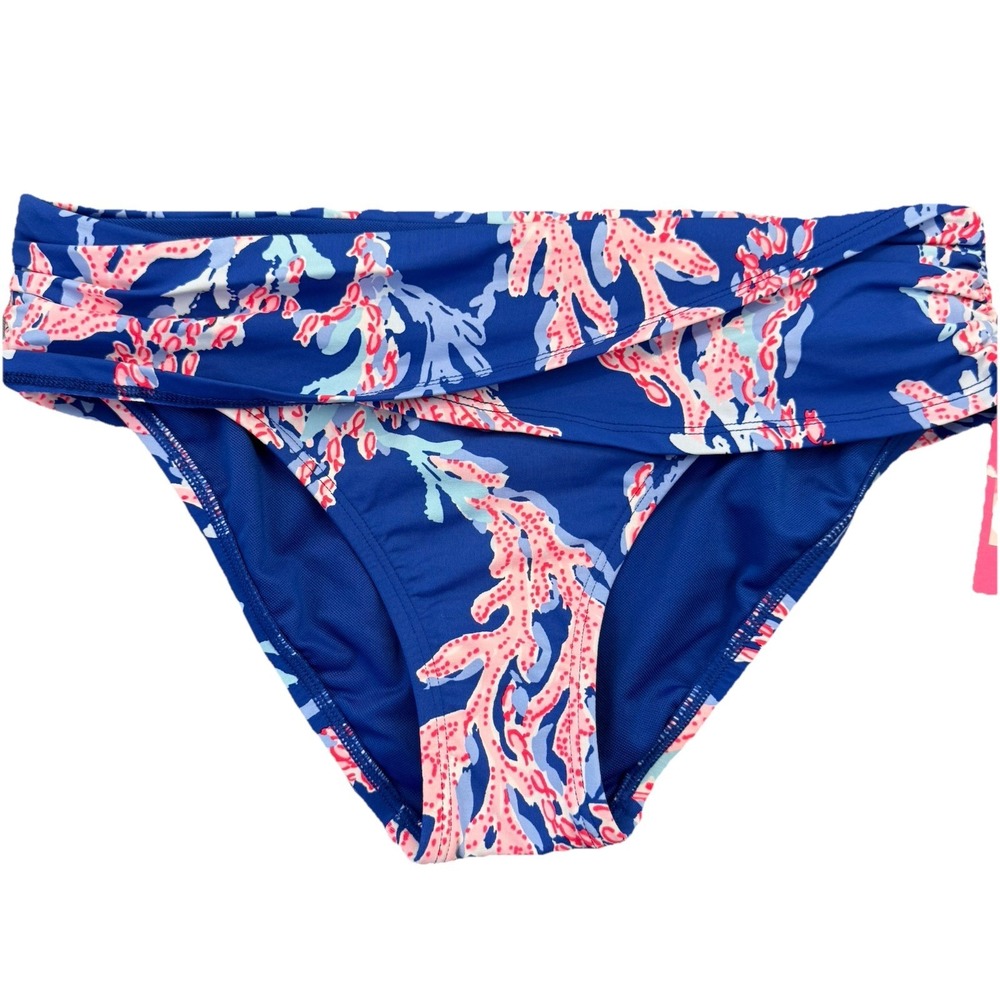 NWT! Lilly Pulitzer Women's Blue Lagoon Sarong Hipster Bikini Bottom 001279 Sz 2